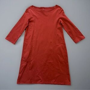 Garnet Hill T Shirt Dress Sz 8 Organic Cotton Classic Travel Beach Dark Orange